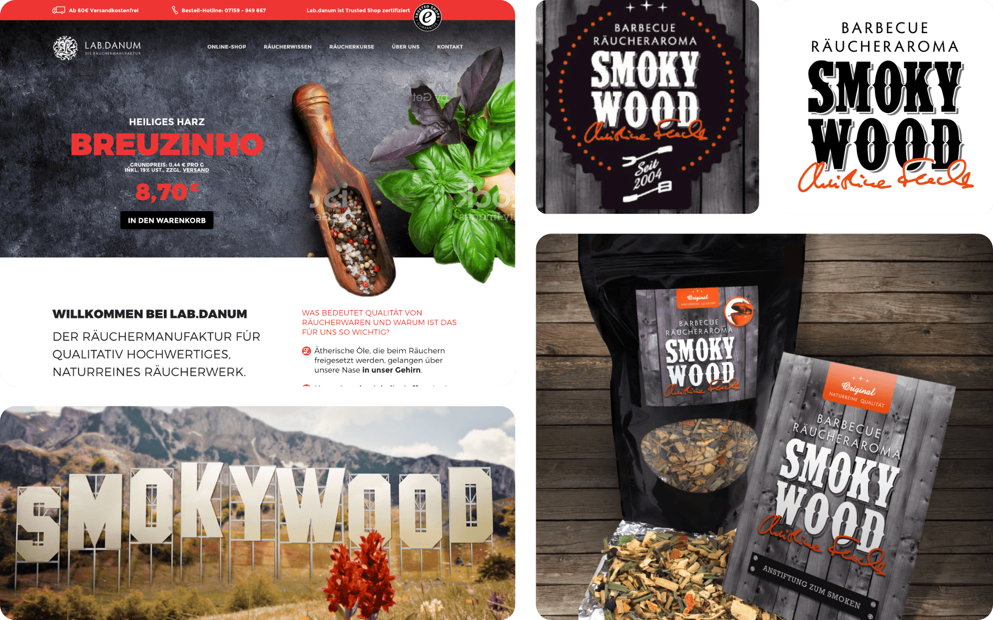 SMOKYWOOD für Lab.danum — Aus einer Zutat fürs Grillen eine Marke gemacht, die man sich gerne ins Regal stellt.